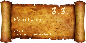 Bán Barna névjegykártya