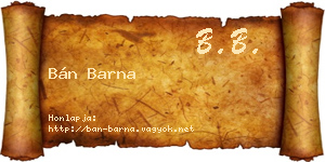 Bán Barna névjegykártya
