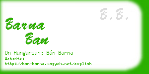 barna ban business card