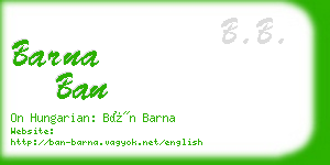 barna ban business card